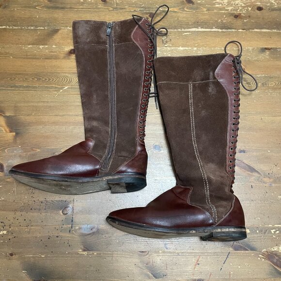 1958 Hush Puppies Genuine Leather and Suede Style Lace Up Boot Women's Size 6.5 - Picture 2 of 13